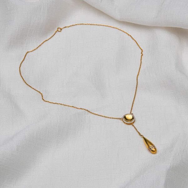 Adorable Shine of Droplet Gold Necklace