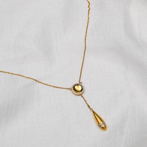 Adorable Shine of Droplet Gold Necklace