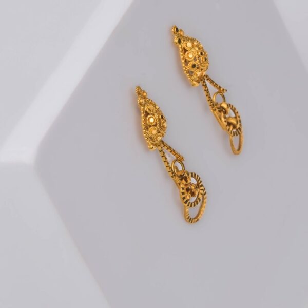 Dancing Ball Gold Long Earrings